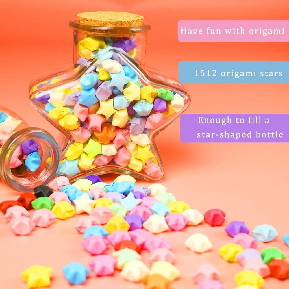 3024 Sheets Origami Paper Star Paper Strips 27 Assortment Color Star Papers Luck - Picture 5 of 7